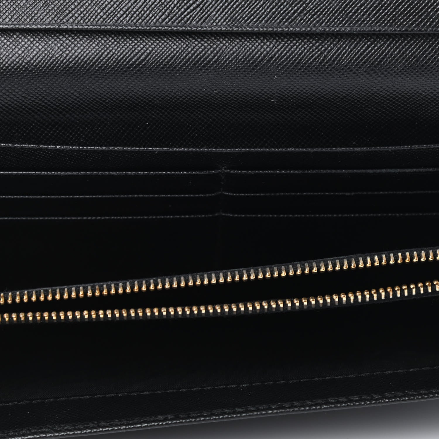 Prada Saffiano Metal Continental Flap Wallet Black 4 of 6