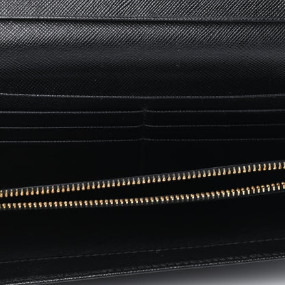 Prada Saffiano Metal Continental Flap Wallet Black 4 of 6