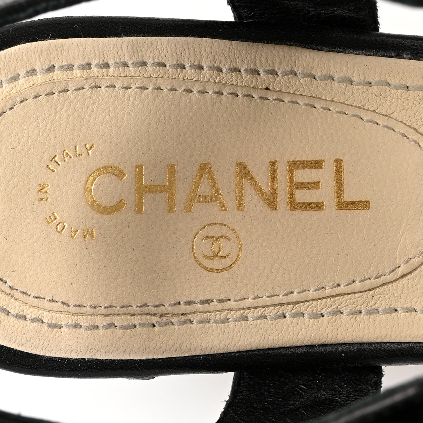 Lambskin Quilted Reissue Chain Sandals 35.5 Black