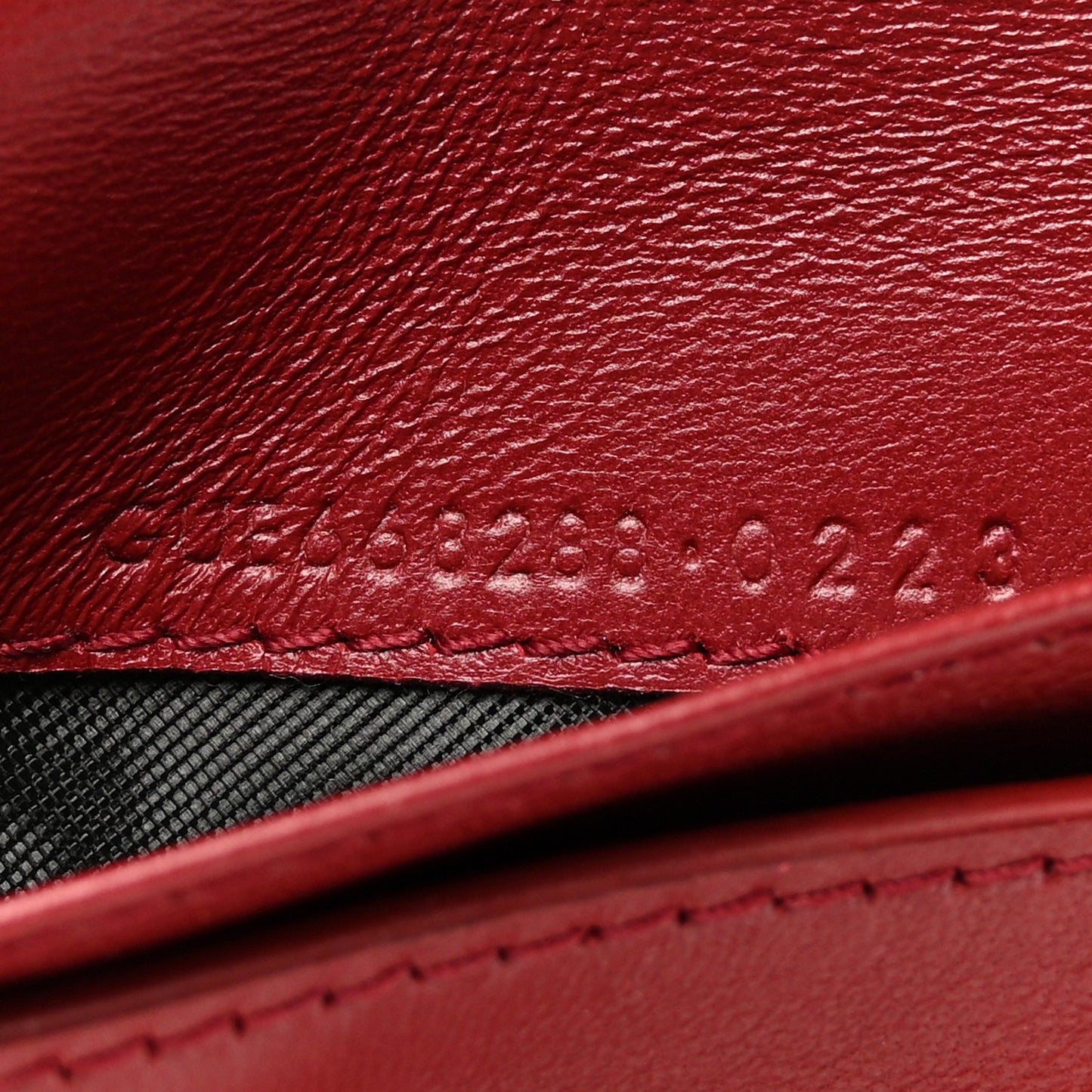 Lambskin Matelasse Chevron Monogram Compact Zip Around Wallet Rouge Opium