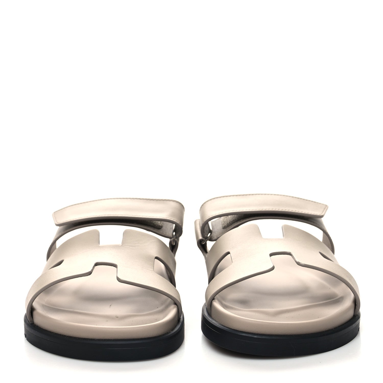 Hermes Calfskin Womens Chypre Sandals 39 Beige Mastic 2 of 8