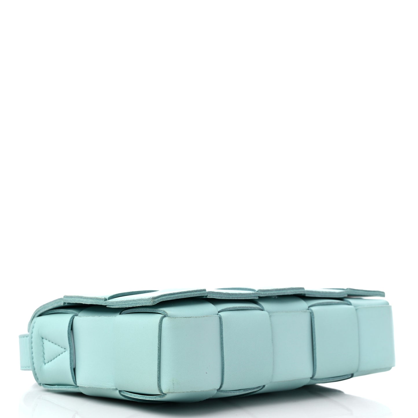 Lambskin Maxi Intreccio Cassette Bag Teal Washed