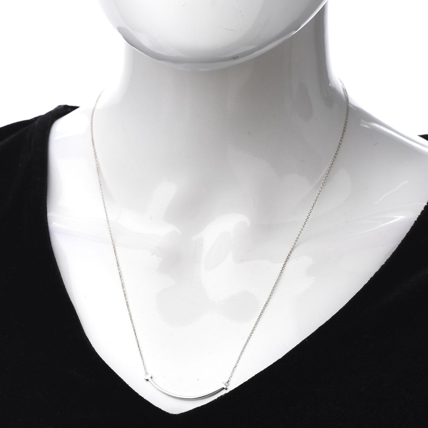 Sterling Silver Small T Smile Pendant Necklace