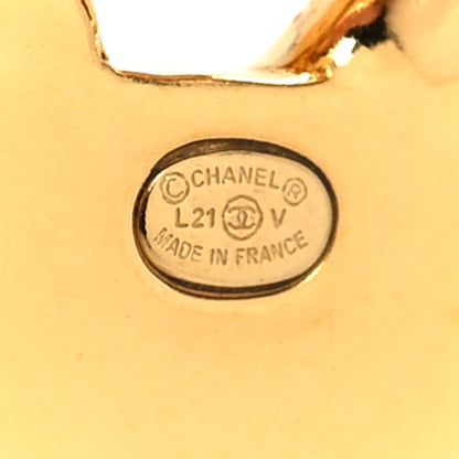 Chanel Crystal Tag Drop Earrings Gold 4 of 5
