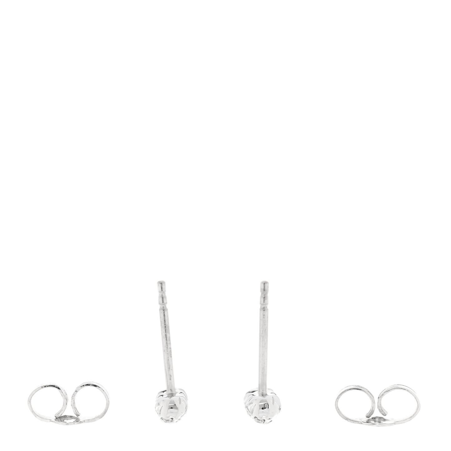 18K White Gold Diamond Cable Collectibles Bar Stud Earrings