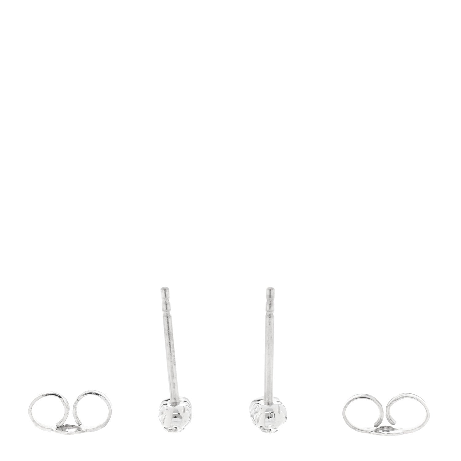 David Yurman 18K White Gold Diamond Cable Collectibles Bar Stud Earrings 3 of 4