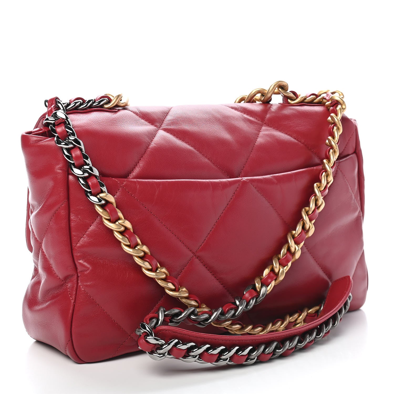Chanel Goatskin Quilted Large Chanel 19 Flap Red 2 of 9