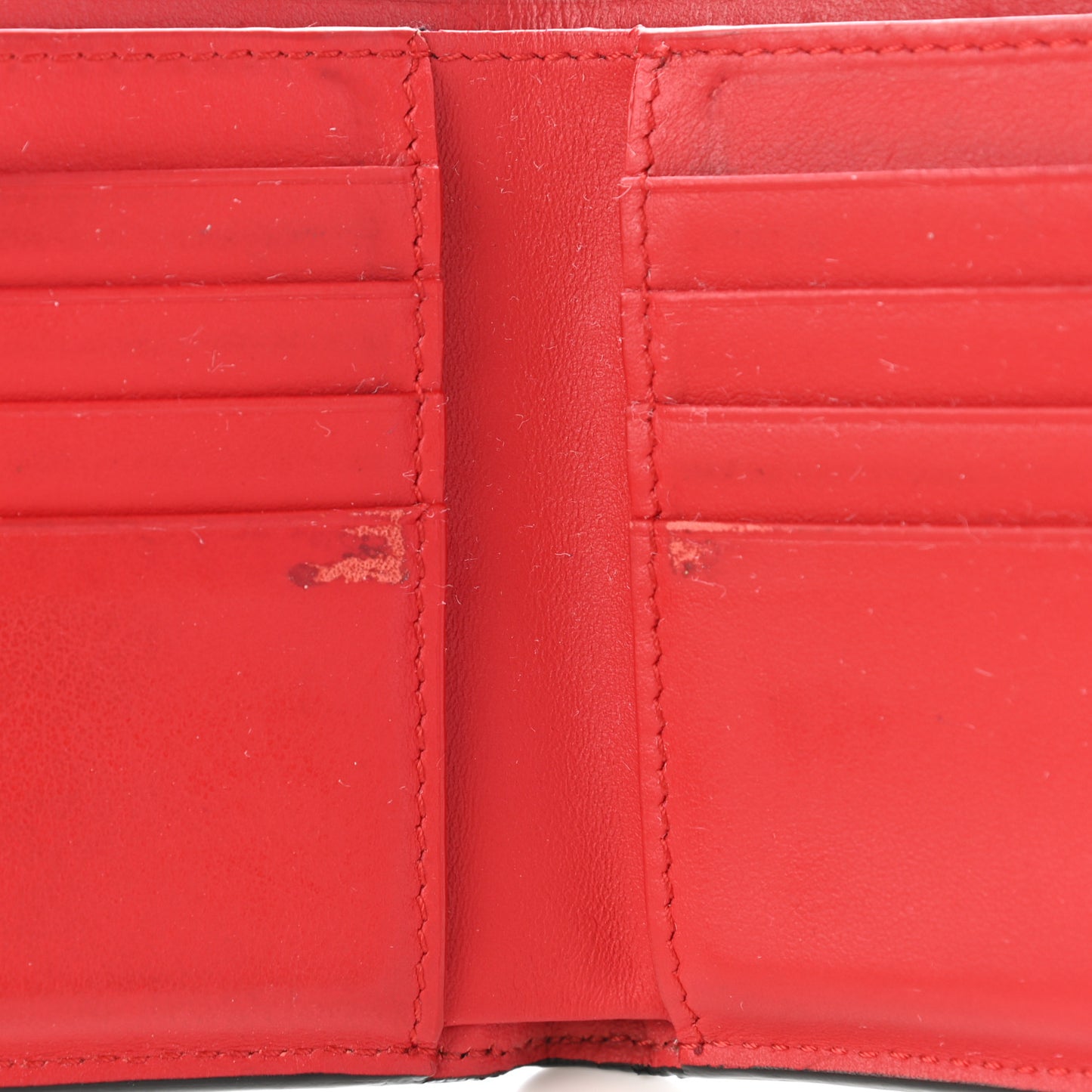 Vitello Century Monster Eyes Inlay Bi-Fold Wallet Black Giallo Rosso