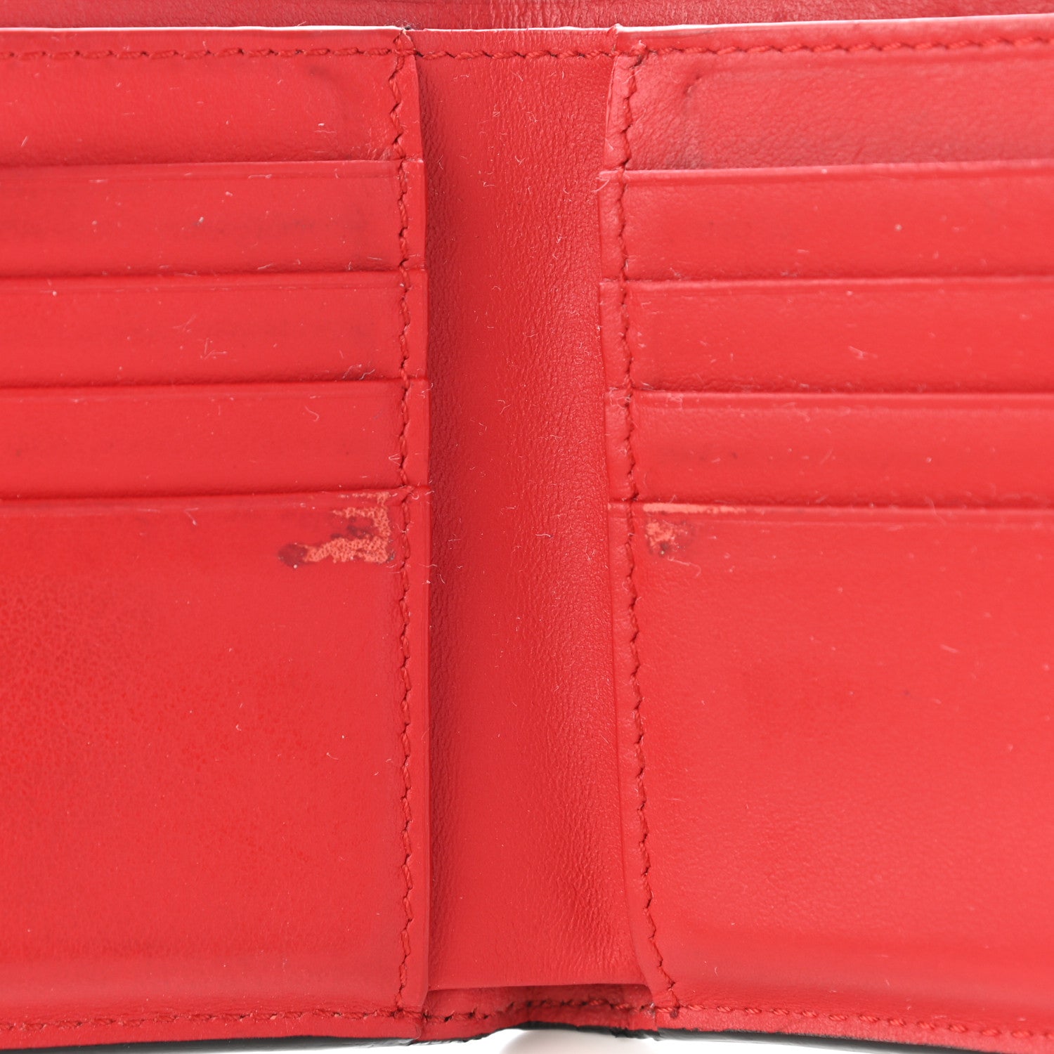 Fendi Vitello Century Monster Eyes Inlay Bi-Fold Wallet Black Giallo Rosso 10 of 14
