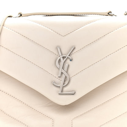 Saint Laurent Calfskin Y Quilted Monogram Small Loulou Chain Satchel Crema Soft 7 of 11