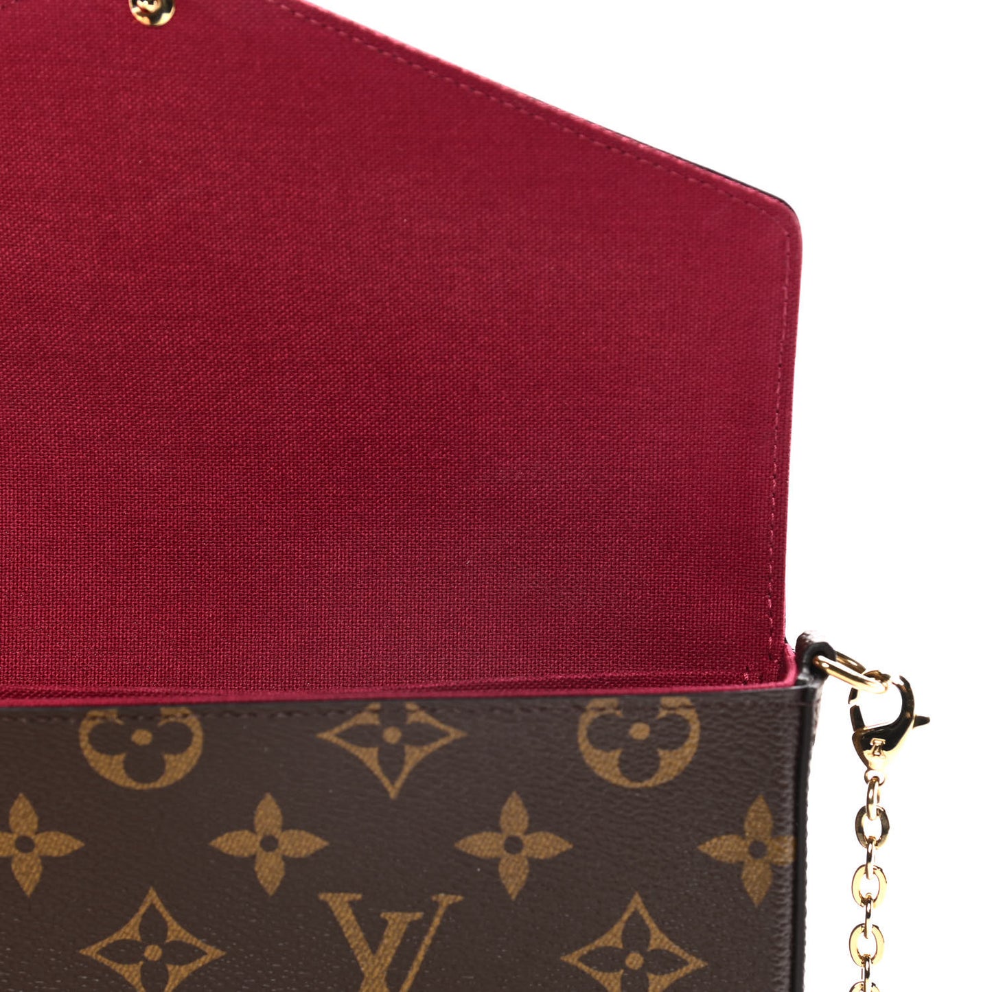 Monogram Pochette Felicie Chain Wallet Fuchsia