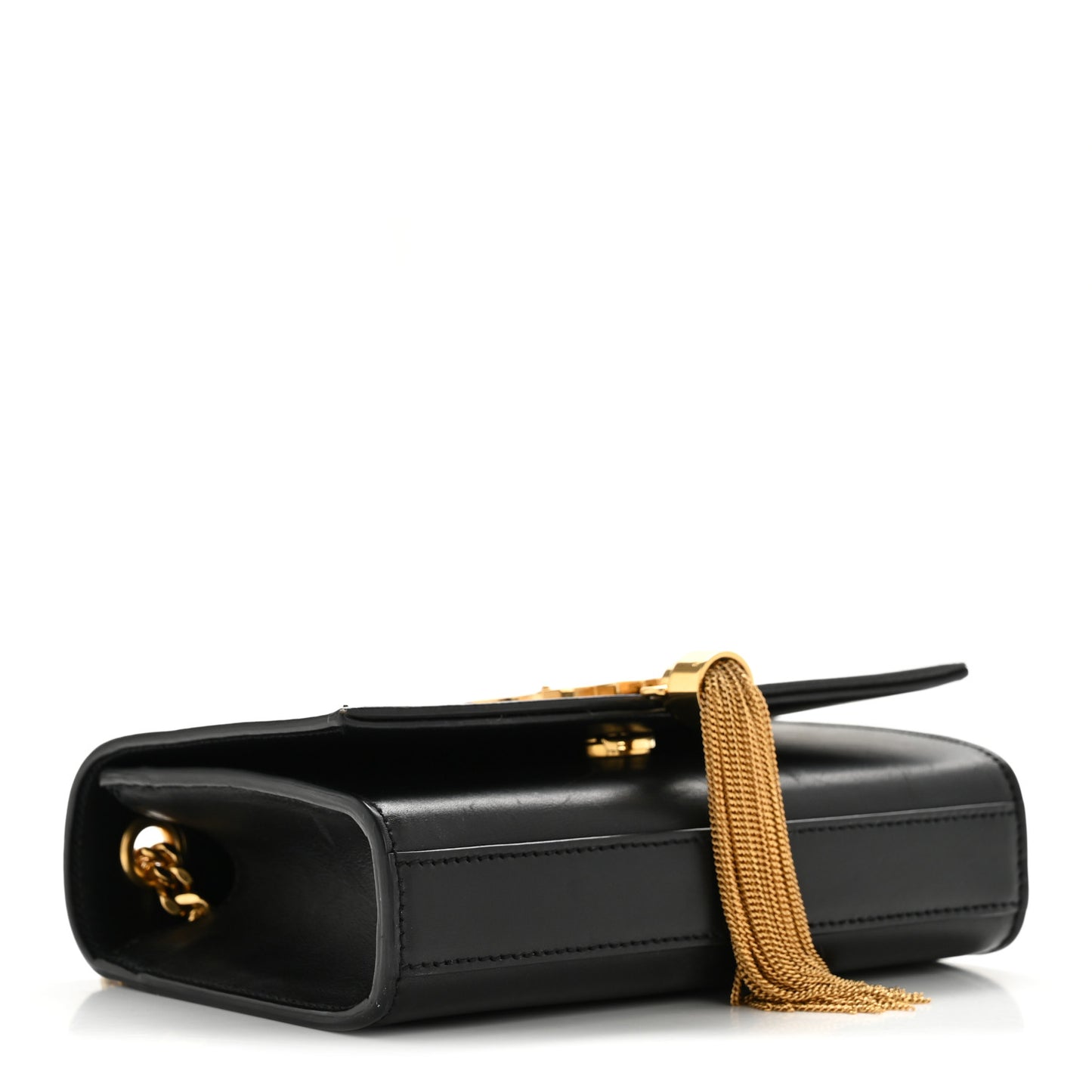 Calfskin Small Classic Monogram Kate Tassel Satchel Black
