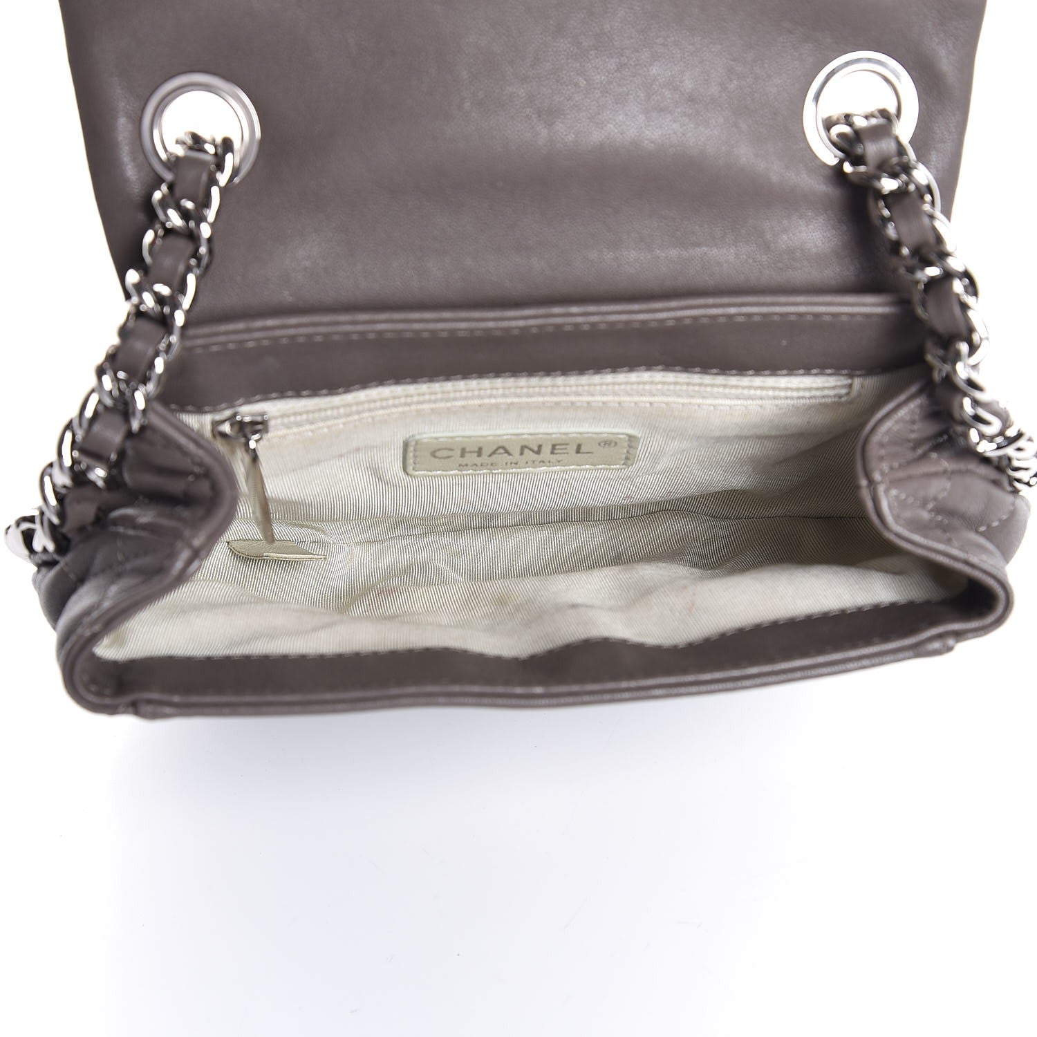 Chanel Washed Lambskin Quilted Mini Chain Around Flap Taupe 5 of 9