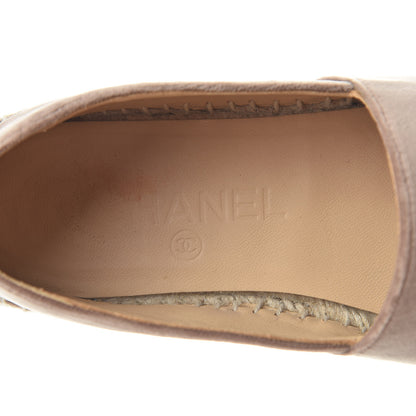 Chanel Velvet Logo Espadrilles 37 Beige Black 8 of 10