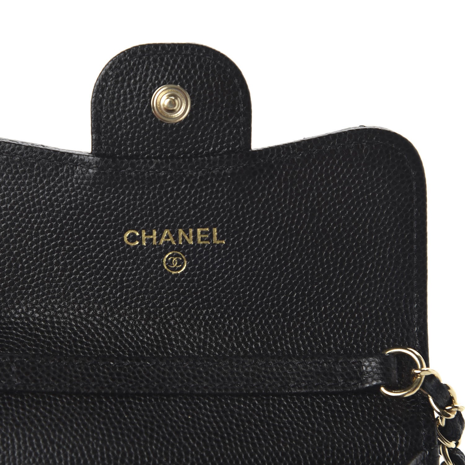 Chanel Caviar Quilted Flap Card Holder On Chain Black 8 of 11
