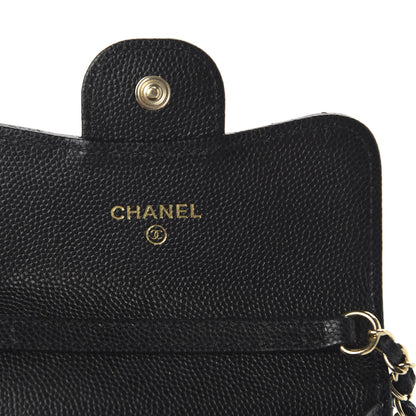 Chanel Caviar Quilted Flap Card Holder On Chain Black 8 of 11