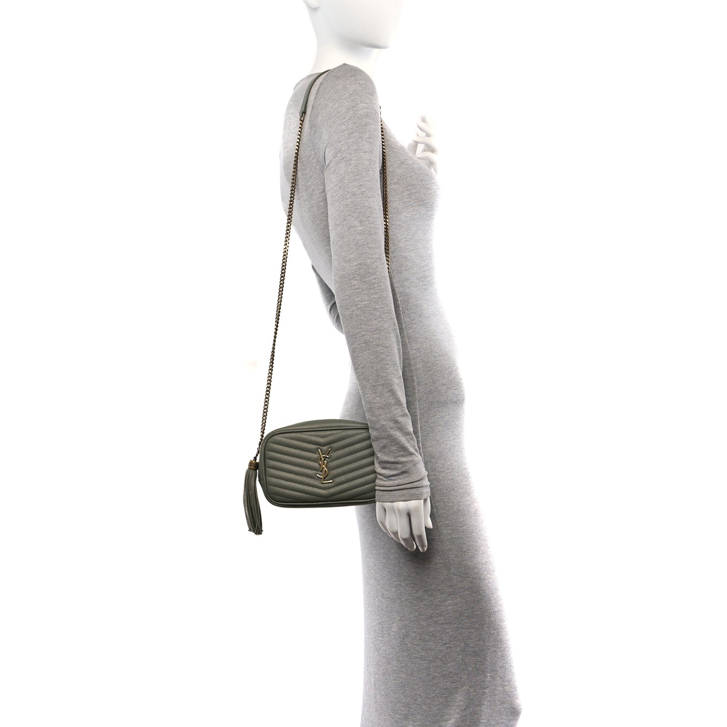 Grain De Poudre Matelasse Monogram Mini Lou Camera Bag Light Sage