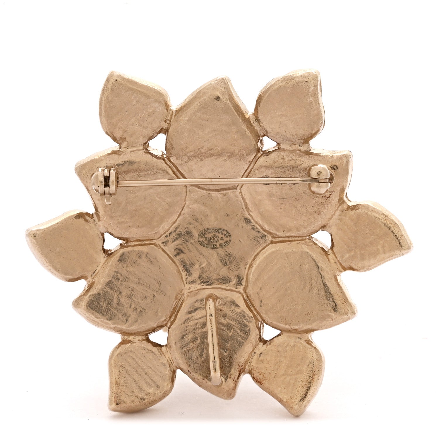 Chanel Gripoix Large CC Brooch Gold 3 of 3