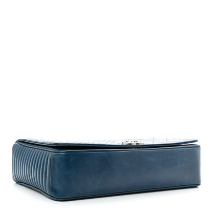 Chanel Glazed Calfskin Quilted Large Coco Boy Flap Blue 4 of 12