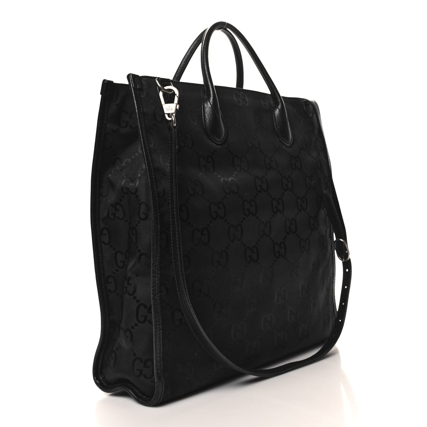 Econyl Nylon Monogram Off The Grid Long Tote Bag Black