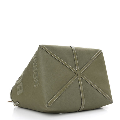 Burberry Cotton Canvas Horseferry Print Tote Dark Fern Green 5 of 9