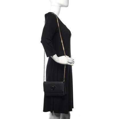 Versace Grained Calfskin Palazzo Chain Evening Bag Black 2 of 9