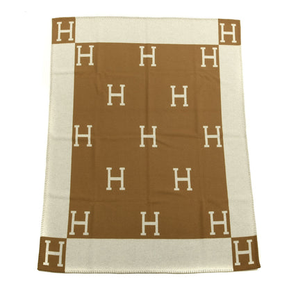 Hermes Wool Cashmere Avalon Blanket Ecru Camel 1 of 3
