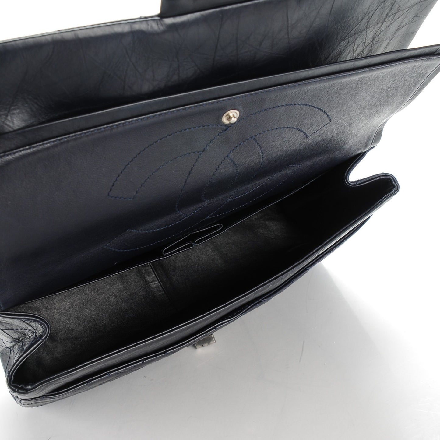 Aged Calfskin Quilted 2.55 Reissue 227 Flap Dark Navy