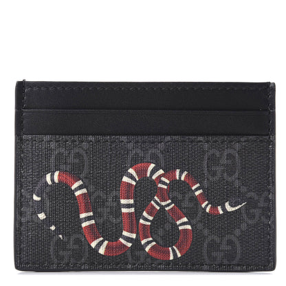 Gucci GG Supreme Monogram Kingsnake Card Holder Black Grey 1 of 8