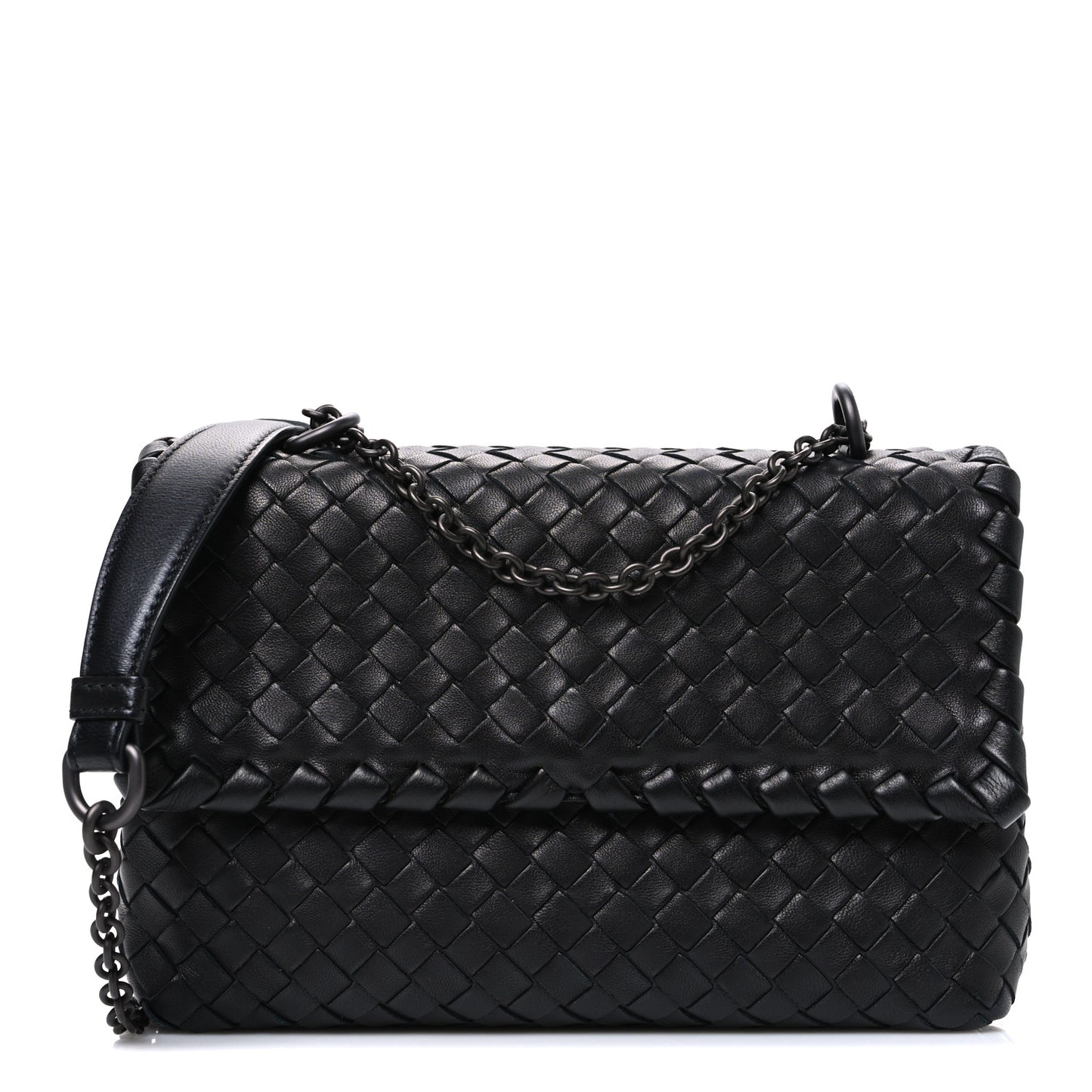 Nappa Intrecciato Baby Olimpia Shoulder Bag Black