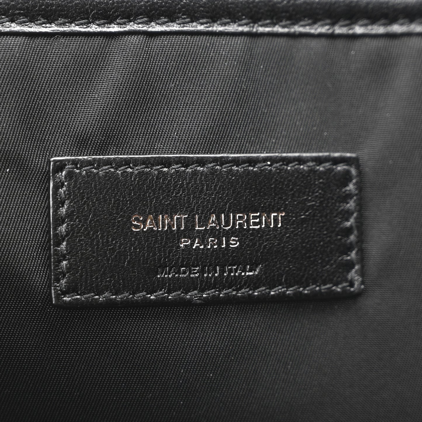 Calfskin Logo Debossed Backpack Black