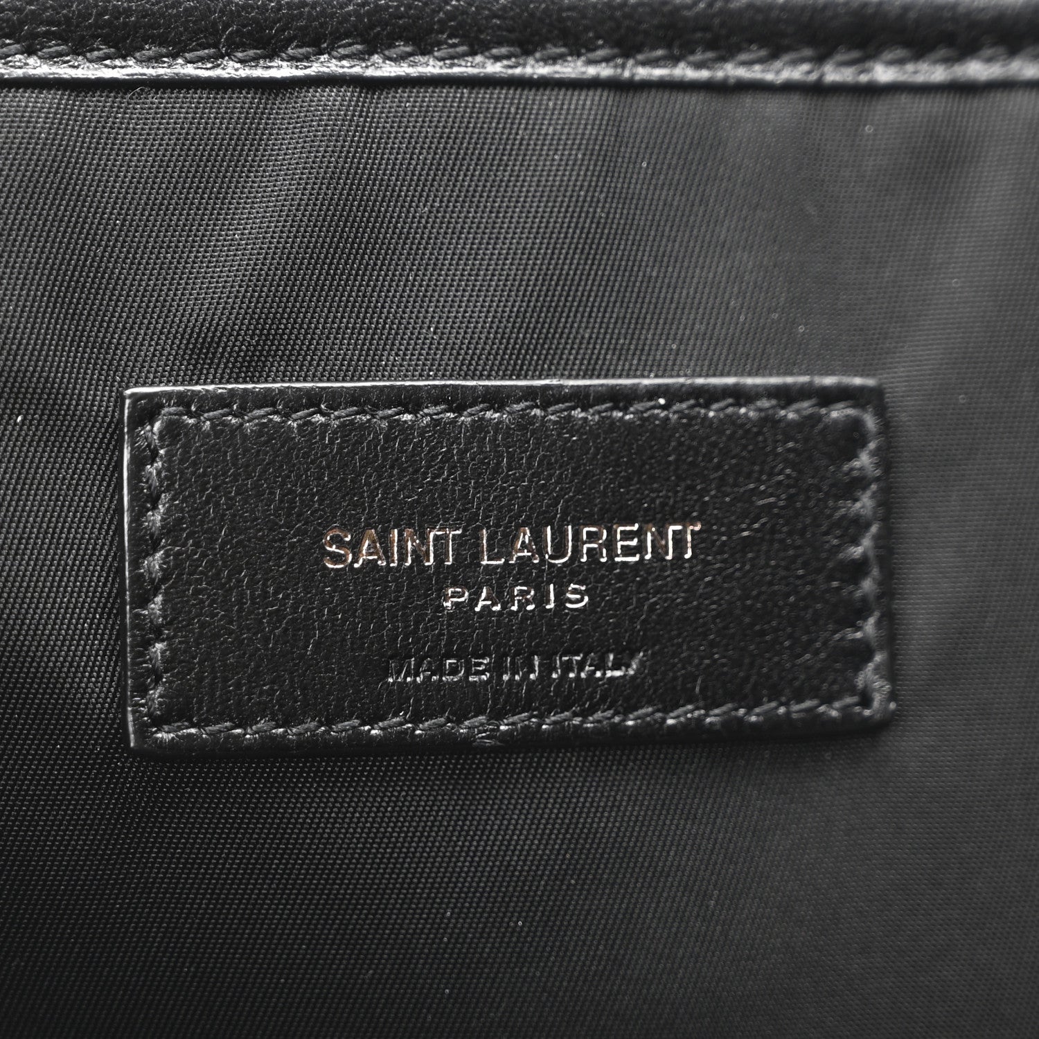 Saint Laurent Calfskin Logo Debossed Backpack Black 5 of 9