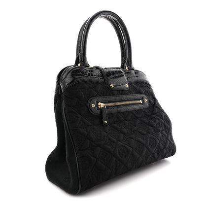 Louis Vuitton Monogram Silk Pony Hair Alligator Trim Linda Black 3 of 9