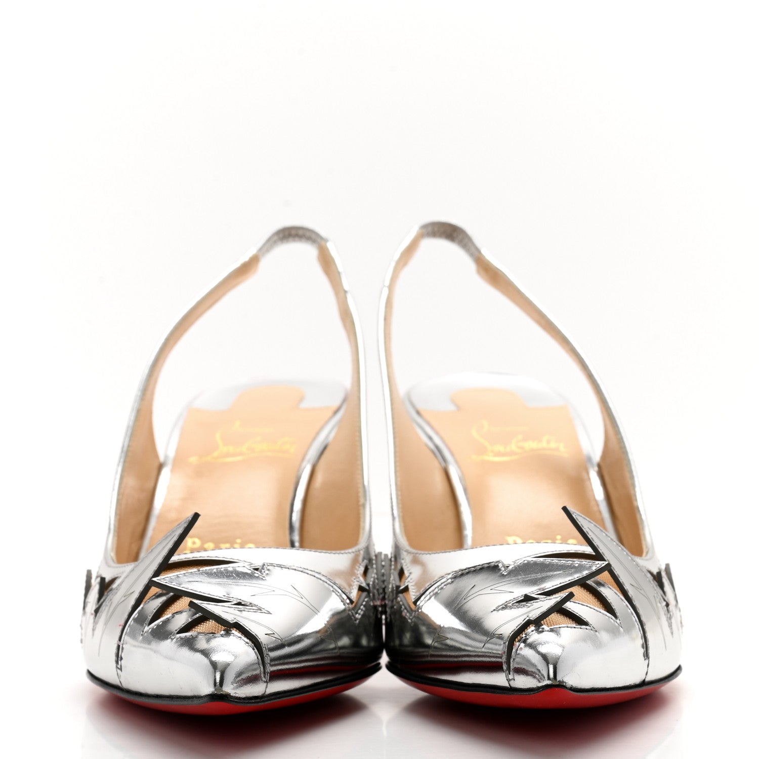 Christian Louboutin Rete Specchio Frescobella 70 Pumps 37.5 Silver 2 of 11