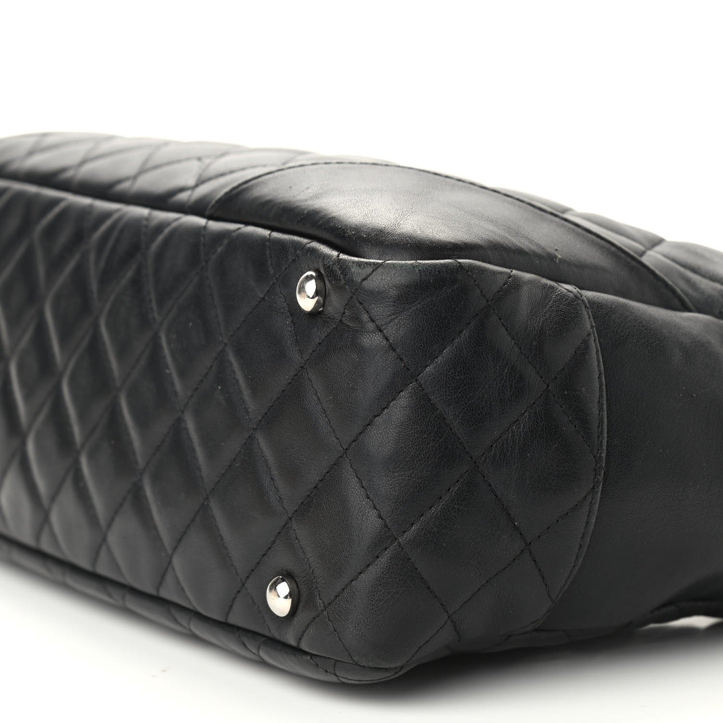 Calfskin Quilted Large Cambon Bowler Black