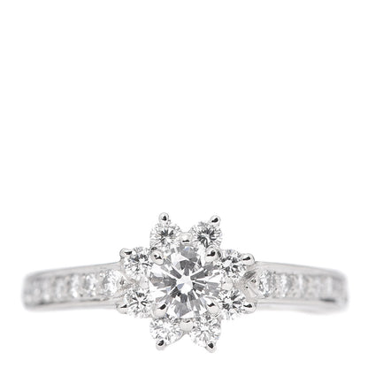 Tiffany Platinum Diamond .64ct Flora Ring 53 6.25 1 of 7