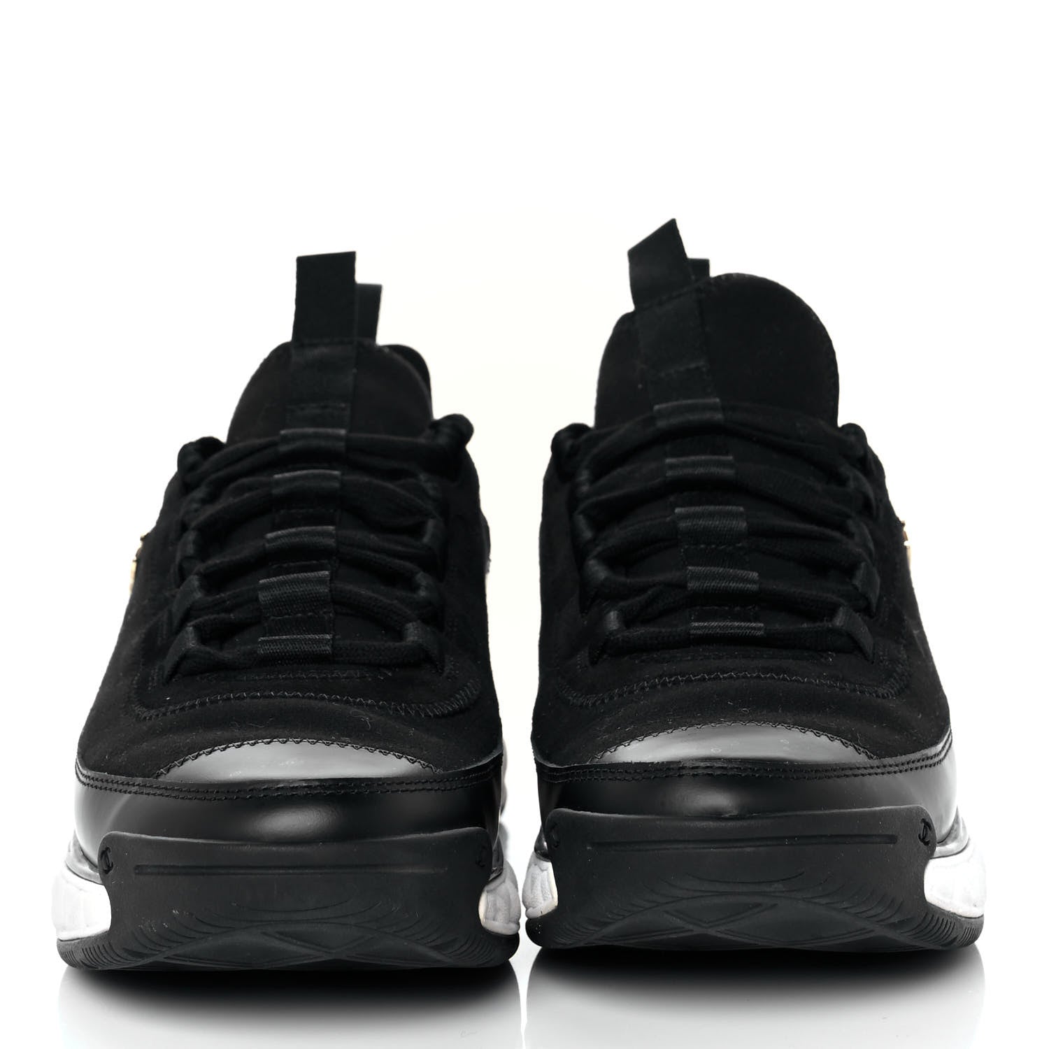 Chanel Velvet Calfskin Mixed Fibers CC Sneakers 39 Black 2 of 9