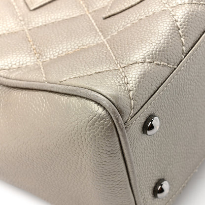 Chanel Metallic Caviar Quilted Timeless Bowler Silver 11 of 14
