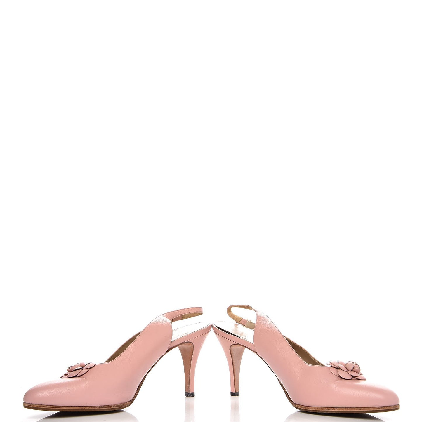 LambskinCamellia Slingback Pumps Heels 39.5 Pink