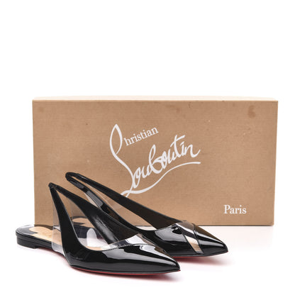 Christian Louboutin Patent PVC V Dec Flat 37 Black 8 of 8
