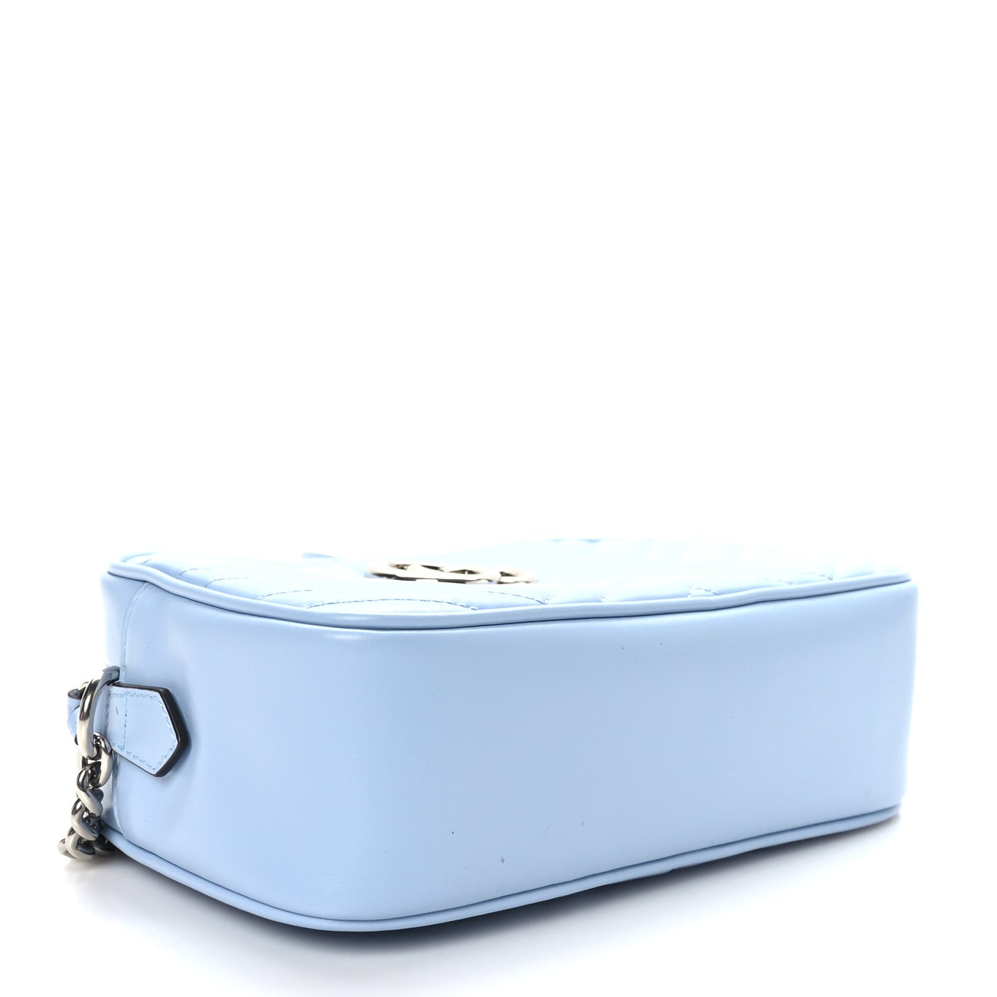 Calfskin Matelasse Small GG Marmont Chain Shoulder Bag Porcelain Light Blue
