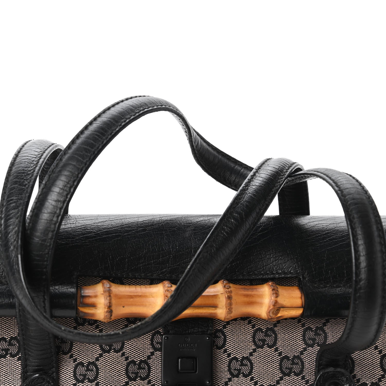Gucci Monogram Bamboo Bullet Handbag Black 13 of 13