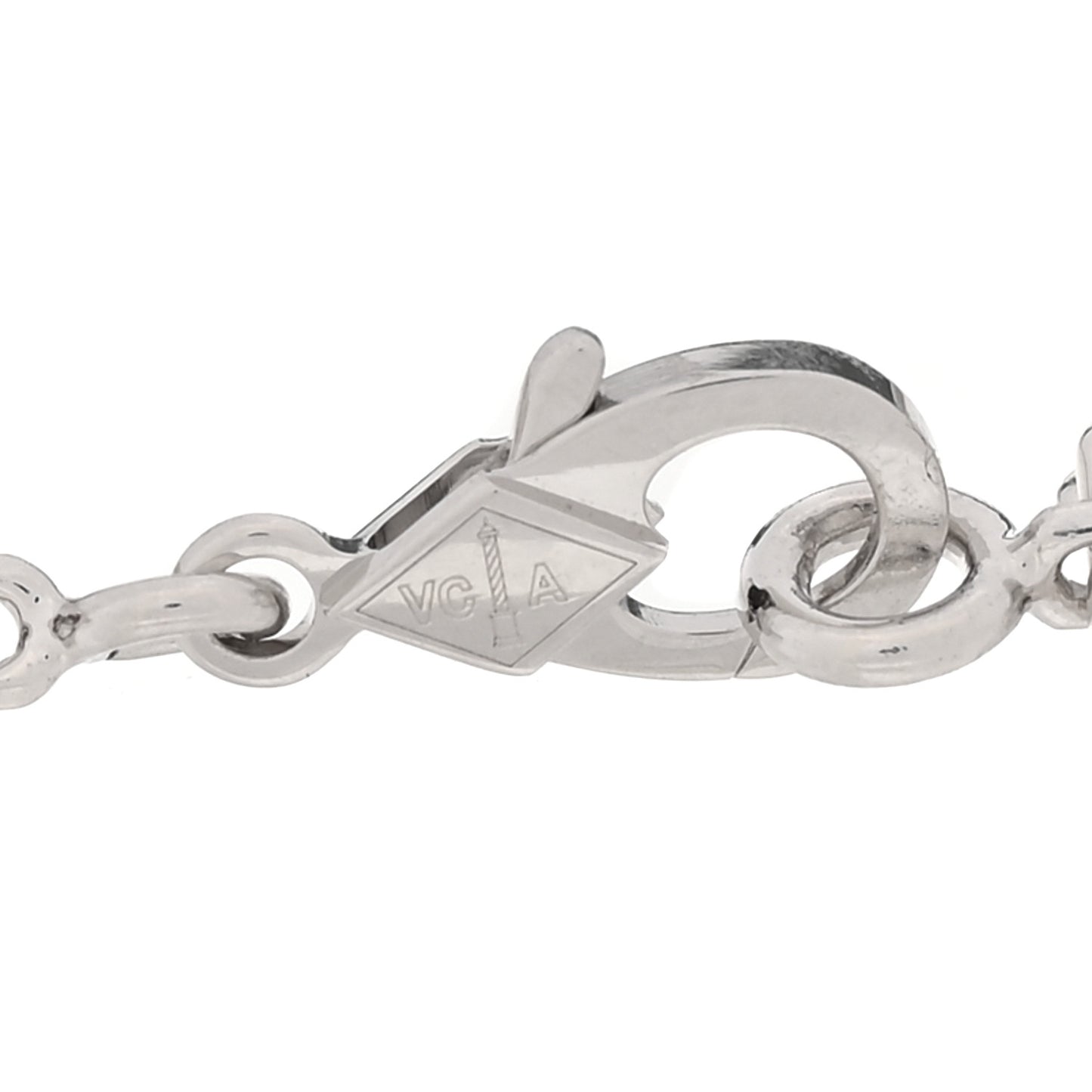 18K White Gold Mother of Pearl 5 Motifs Vintage Alhambra Bracelet