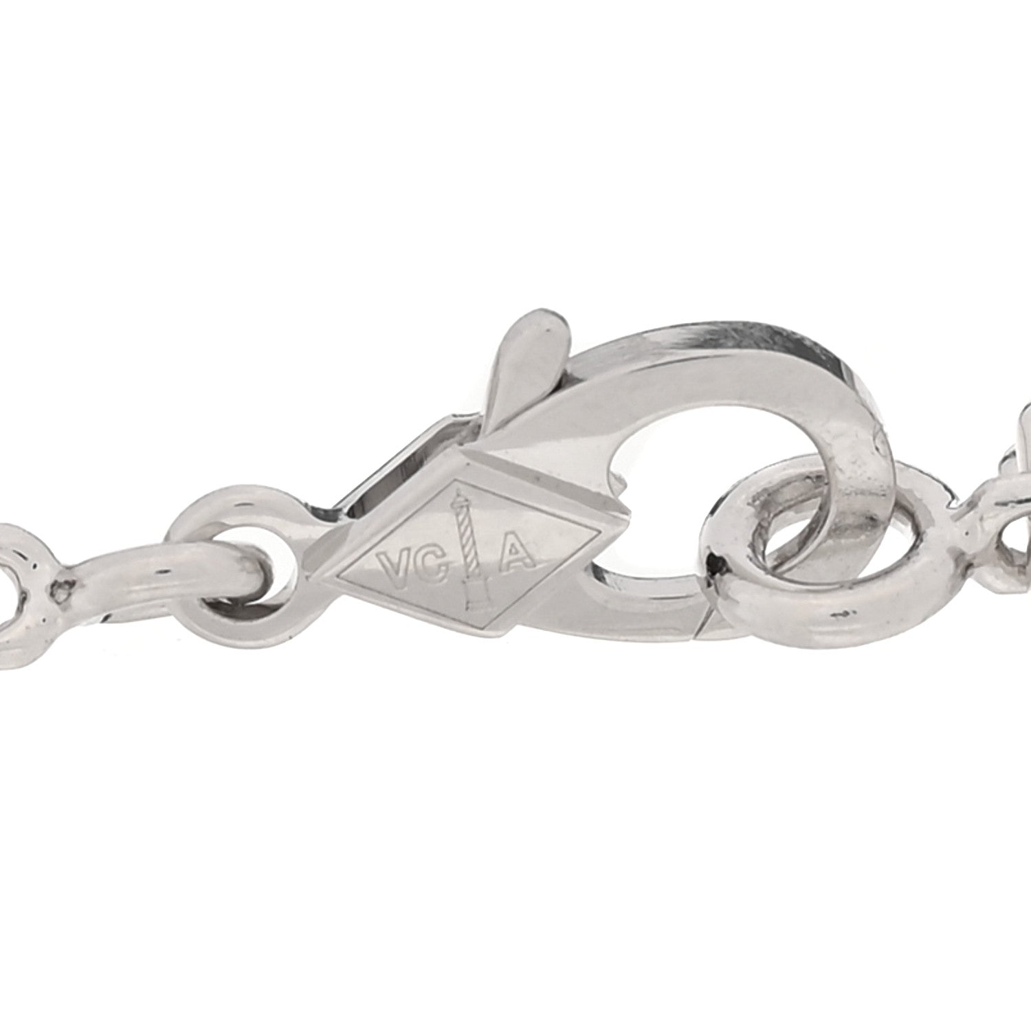 Van Cleef & Arpels 18K White Gold Mother of Pearl 5 Motifs Vintage Alhambra Bracelet 3 of 6