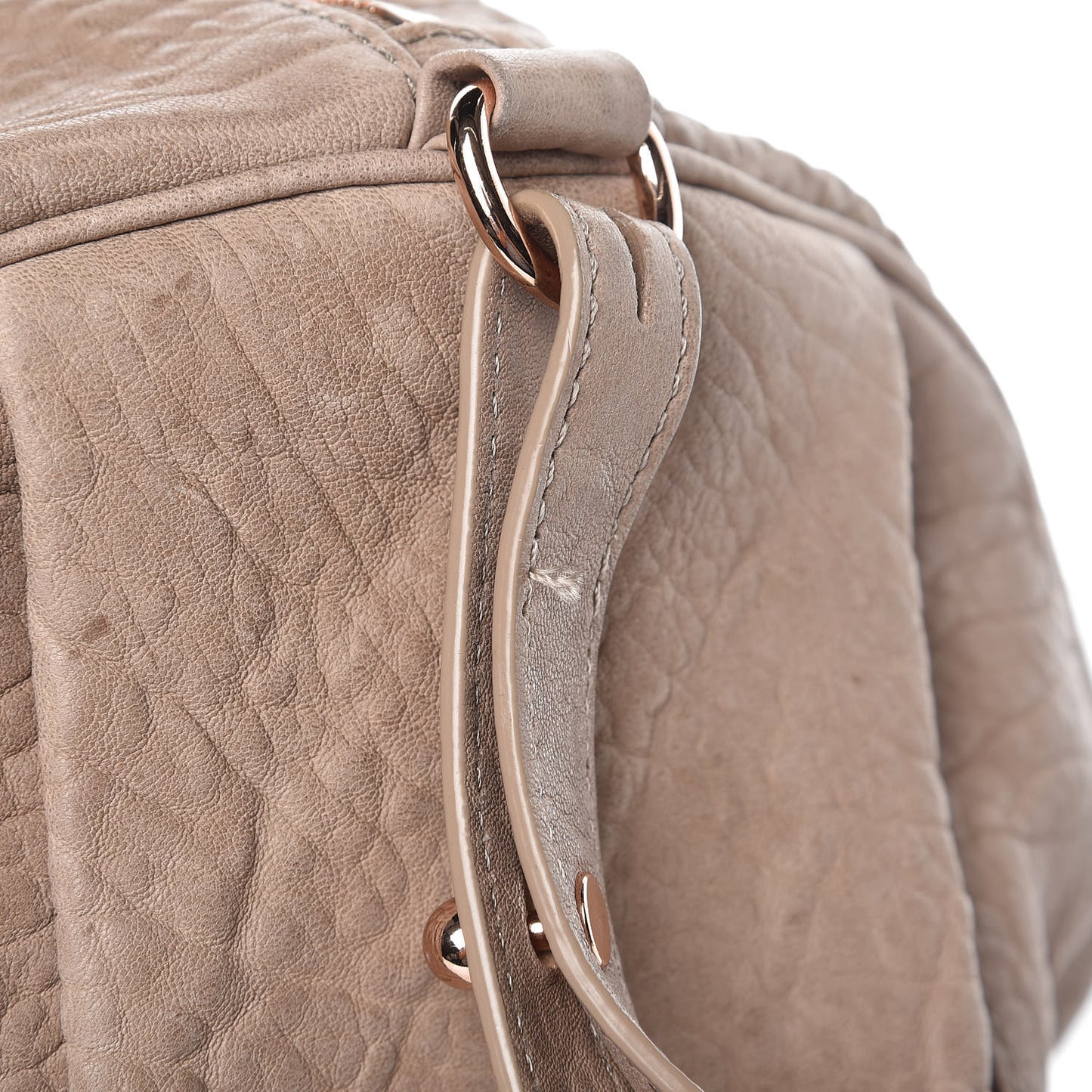 Pebbled Lambskin Rocco Latte Rose Gold Hardware