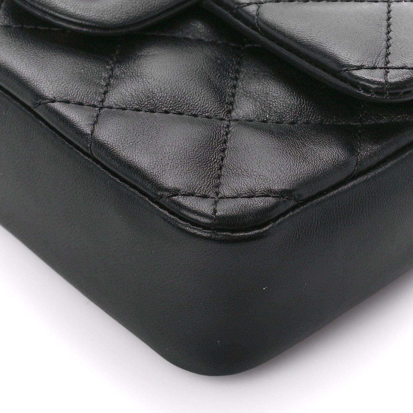 Lambskin Quilted Mini Heart Charms Flap Black