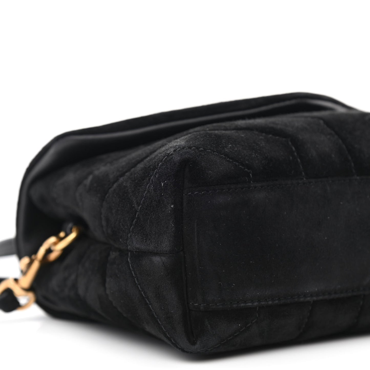 Suede Y Quilted Monogram Toy Loulou Crossbody Bag Black