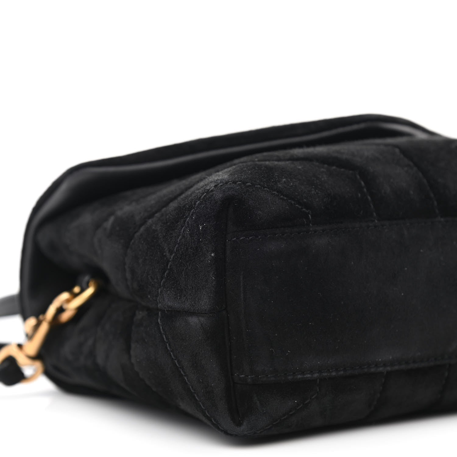 Saint Laurent Suede Y Quilted Monogram Toy Loulou Crossbody Bag Black 9 of 11