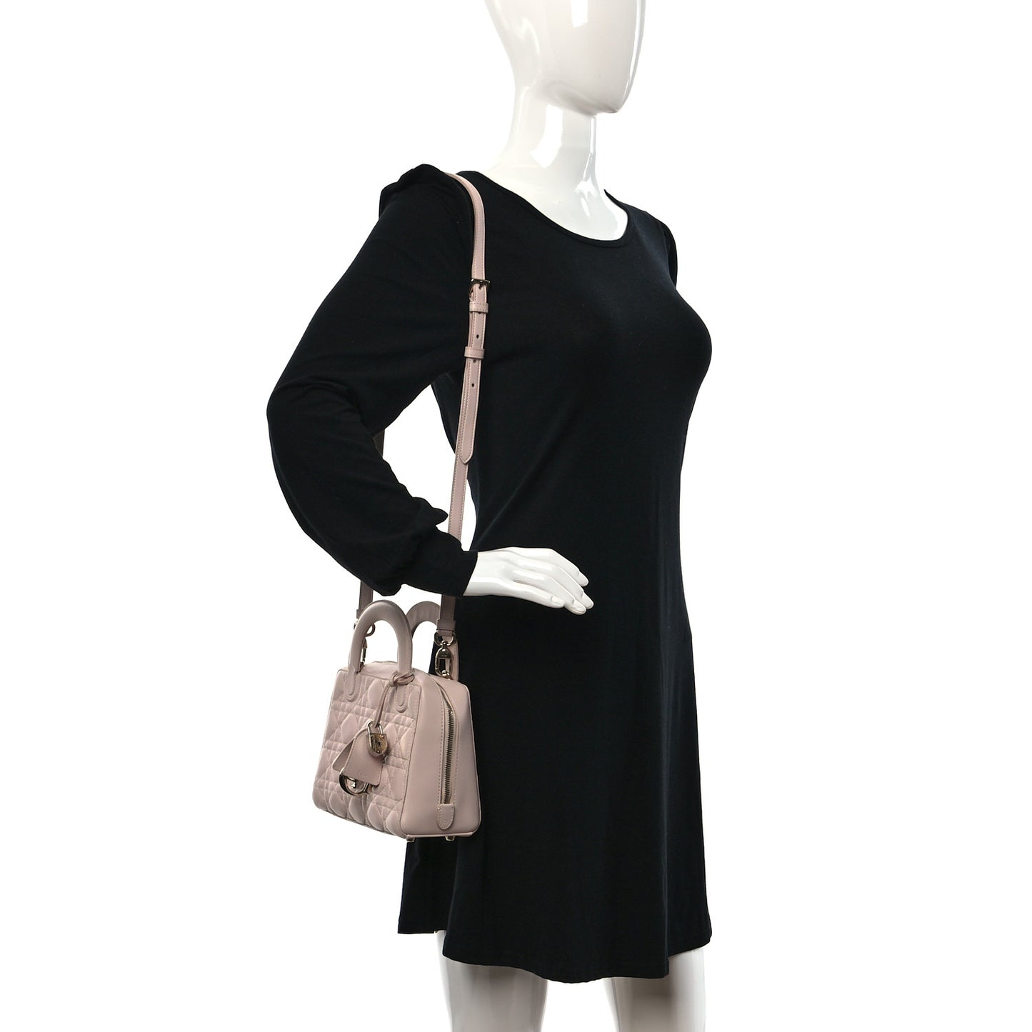 Lambskin Cannage Lily Tote Light Pink