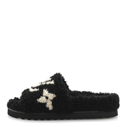 Louis Vuitton Shearling Monogram Giant Paseo Flat Comfort Mule 36 Black 1 of 10